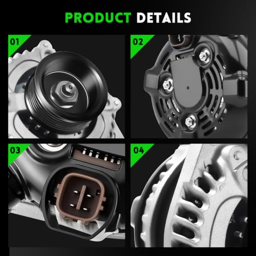 Image of 11150N Alternator Fit for 2005-2007 Honda Odyssey, 2005-2008 Pilot, 2006-2008 Ridgeline, 2003-2009 Acura MDX 3.5L 3.7L, 2004-2008 TL, 2005-2008 RL, Replace# 31100-RDJ-A01 AND0339, 130Amp 12V