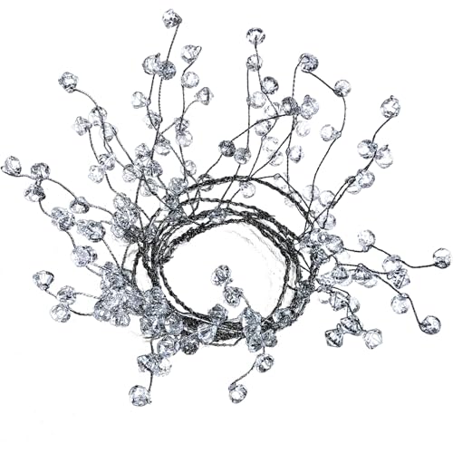 Guirnalda de cuentas de diamante transparente de 40 pulgadas, guirnalda de alambre de cristal acrílico, guirnalda de decoración de boda, fiesta, corona, centro de mesa, decoración de boda, rama de