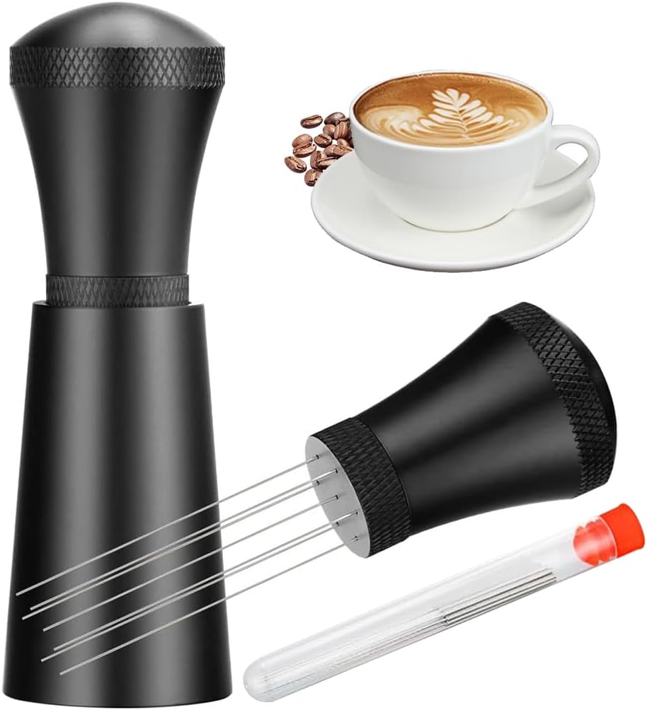 Espresso Coffee Stirrer Pin Tamper with 17Pcs Detachable Needles Ground Coffee Stirrer Fine Pin Tamper for Espresso Coffee Making Pin Coffee Tamper