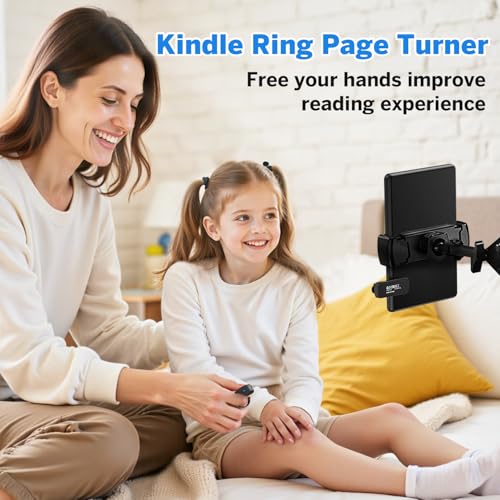 Image of Page Turner Ring for Kindle,Remote Control for iPhone iPad Android Tablets E-Readers,Clicker Page Turner for Kindle Accessories for Camera Video Record&Shutter Selfie (Black)