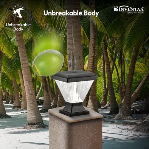 Image of INVENTAA Chiti Sky 12W LED 3-in-1 Color (Warm, Neutral, Cool) Light for Home Gate | Rustproof Gate Lamps for Outdoor Compound, Garden, Patio Piller Lights Gate Lights for Outdoor Waterproof