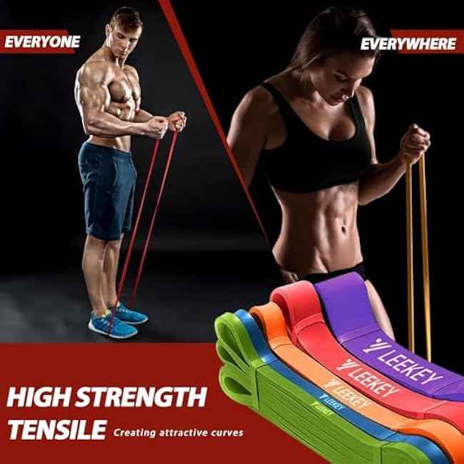 LEEKEY Resistance Bands, Exercise Bands with Handles,Pull Up Assist Bands - Bands for Working Out,Band for Men and Women Fitness Training, Physical Therapy,Home Workouts