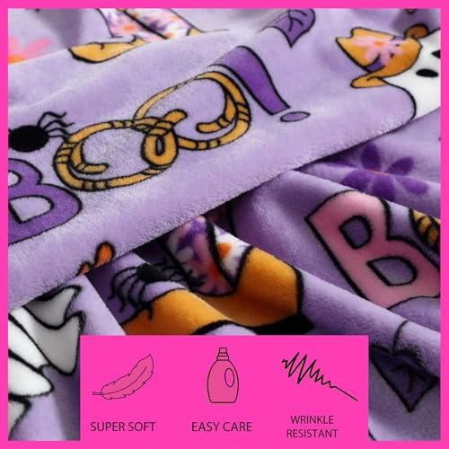 Image of Betsey Johnson - Blanket, Buttery-Soft Throw Blanket for Couch or Bed, Boldly Plush & Oversized Bedding (Howdy Ghouls Purple, 50 inch x 70 inch)