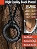 FaithHeart Mens Viking Necklace Stainless Steel Norse Rune Amulet Pendant Protective Amulet Jewellery, Adjustable Leather Rope Necklaces Viking Gifts for Husband Dad #1