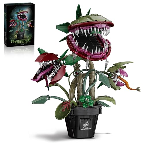 Nayihoop Piranha Plant Building Set Carnivorous Monster Venus Flytrap for Adults, Compatible with Leg Horror Shop of Articulated Cannibal Flower Model with Magic Base Book, Gift for Tv Film Fans
