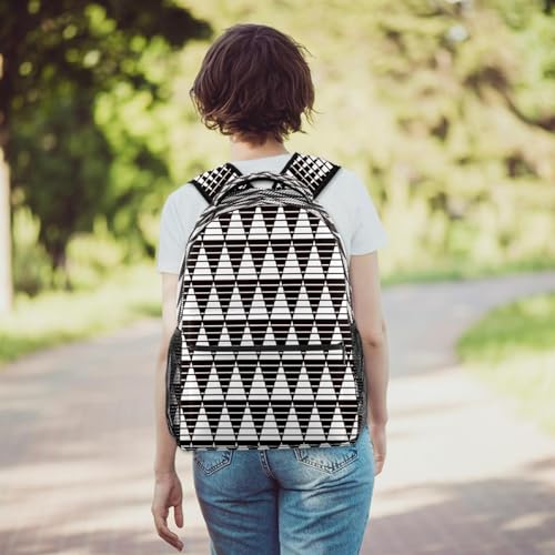 Sac de voyage décontracté à motif triangles noir et blanc - 6