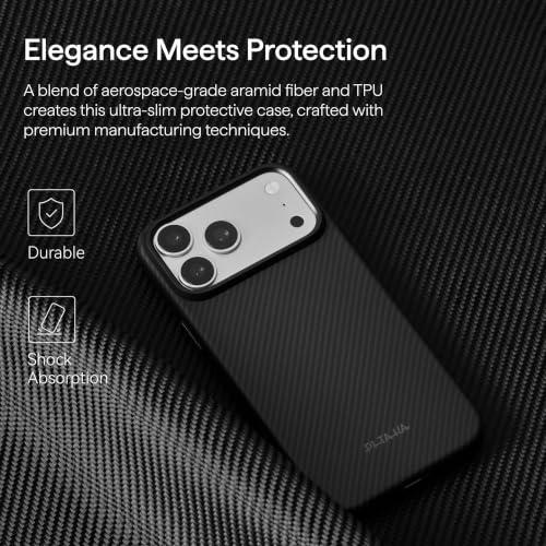 Image of pitaka for iPhone Pro Max Case 6.9 inch, Refined Protection, Black /Grey