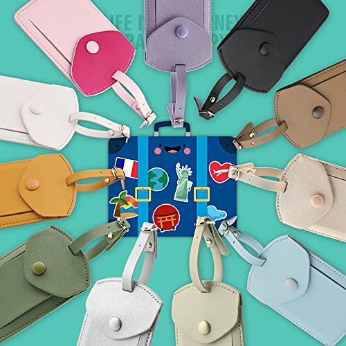 Kevancho Leather Smart Luggage Tags For Men Women, Suitcase Labels Baggage Tote Bag Tag Id Tags With Full Back Privacy Cover For Carnival Cruise Ship, Away Travel Accessories Tags Set Of 2 Pcs(Yellow) #TOP4