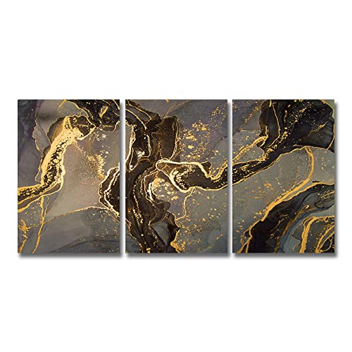 Amazon.co.jp: インテリア ブラックゴールド抽象壁アートパネル
