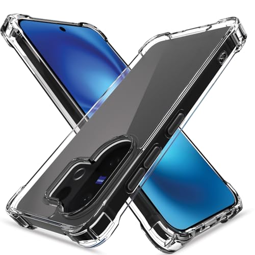 Image of Pikkme Back Cover for Vivo X200 Fe 5G PC + TPU Clear Transparent Raised Edges Shockproof Protective Phone Bumper Case(Transparent)