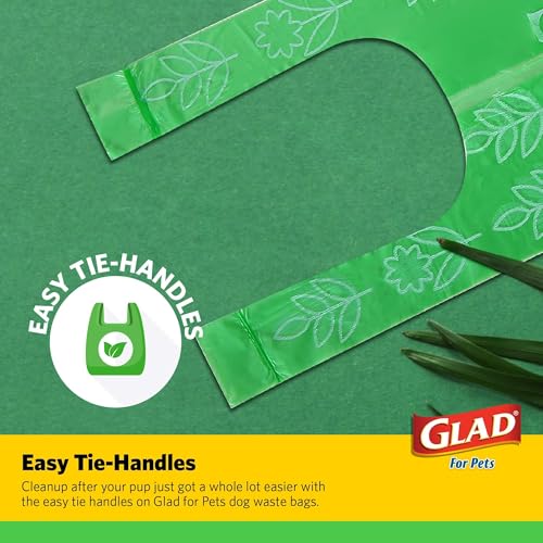 Image of Glad for Pets Dog Waste Bags, Lavender Scent - Leak Proof and Strong Disposable Dog Poop Bags for Dogs, Easy Tie Handles for Clean Up, Scented Doggie Bag Rolls, 120 Count