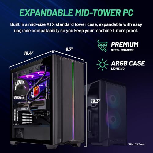 Skytech Gaming Siege Gaming PC Desktop – Intel Core i7 13700F 2.1 GHz, NVIDIA RTX 4060 Ti, 1TB NVME SSD, 32GB DDR5 RAM RGB, 650W Gold PSU, 360mm AIO, 11AC Wi-Fi, Windows 11 Home 64-bit - Image 7