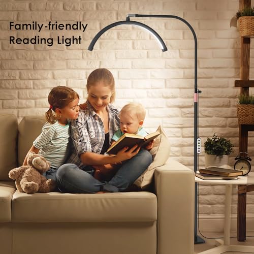 Image of Half Moon Light for Lash Tech, Flexible Lash Lamp with Phone Holder for Eyelash Nail Art Tattoos Skincare, LED Floor Lamp Esthetician Light with 5 Color Temperatures & Brightness Setting