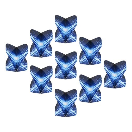 M METERXITY 9 Pack Dart Flights - PET Darts for Steel Tip and Plastic Tip, Apply to Darts Game/Party/Entertainment (Blue White)