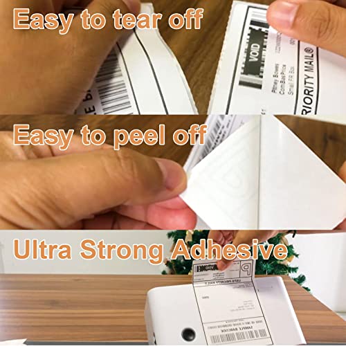 Tapsin 4x6 Thermal Labels - Fanfold Direct Thermal Labels with Perforations for Thermal Printer - Permanent Adhesive & Smoothly Printing - 500 Labels - Thumbnail 3
