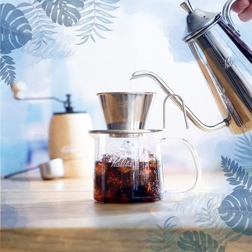 Kalita Carita WDS-155 Coffee Dripper, Stainless Steel, for 1-2 People, Made in Japan