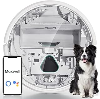 Trifollie Robot Vacuum Maxwell, 2500pa Strong Suction, Self-Charging Robotic Vacuum Cleaner, Anti-fall Sensor, Alexa & App Connect, Home Surveillance Camera, Works On Hard Floor & Low Pile Carpet
