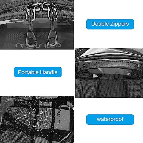 MOSISO 15.6-16 inch Travel Laptop Backpack, Waterproof Stylish Large Capacity Casual Daypack Bag for Business, Fashion TPU Transparent Computer Bag with Reinforced Strap, Black3