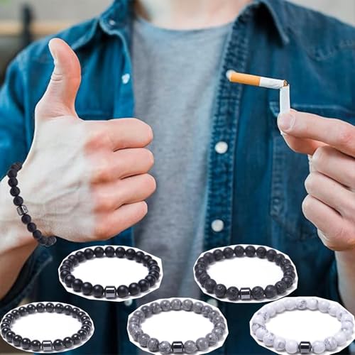 Anti Smoking Bracelets for Women Men, Smoking Cessation Bracelet Set Quit Smokings Anti Anxiety Bracelet Handmade Effective Adjustable Therapy Spiritual Stress Relief Bracelets Jewelry2