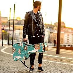 Housse de guitare rembourrée en tissu Oxford épais avec boucle de suspension et sangle de cou Camel Caravan Through Desert, Multicolore 4., 42.9×16.9×4.7 in, Sac de transport tendance pour guitare - Les Beatles, Paul McCartney, John Lennon, RIngo Starr, George Harrison Housse de guitare rembourrée en tissu Oxford épais avec boucle de suspension et sangle de cou Camel Caravan Through Desert, Multicolore 4., 42.9x16.9x4.7 in, Sac de transport tendance pour guitare – Image 6