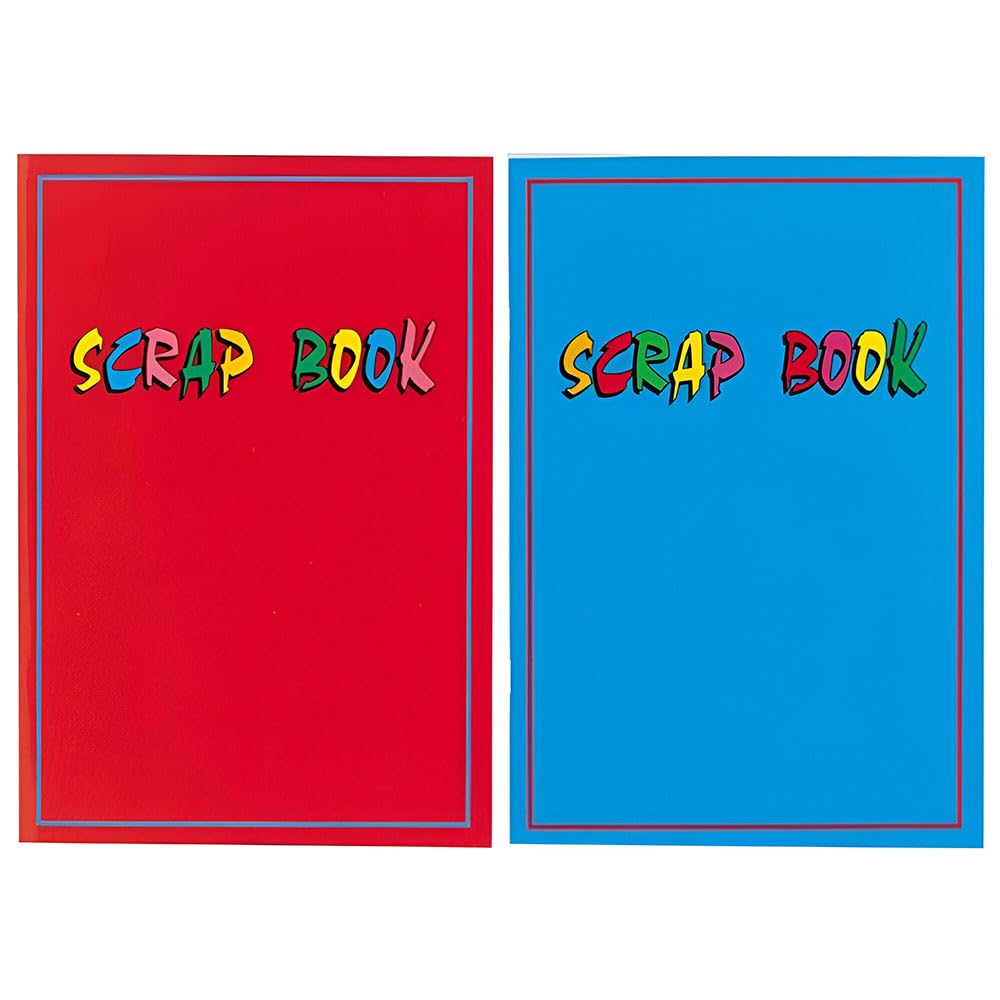 ZINNIAUK 2 x Scrap Books A4 - Buff Pages | For Kids Children & Adults | Ideal for Arts & Crafts, School Projects, Photo-Collections, Travel Memories