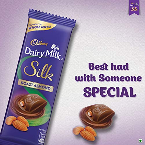 Image of Cadbury Dairy Milk Silk Fruit and Nut Chocolate Bar, 137g (Pack of 3) & Dairy Milk Silk Roast Almond with Whole Nuts Chocolate Bar, 58g - Pack of 8