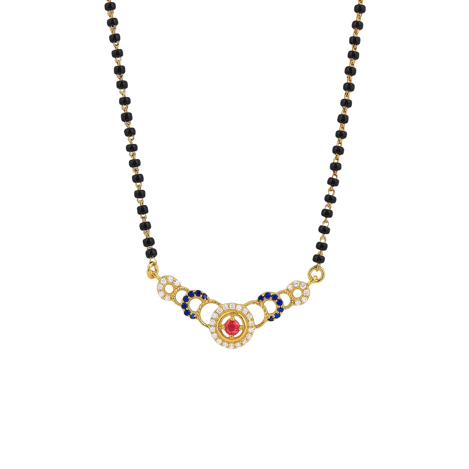925 Sterling Silver 1 Gm Gold Plated Kala Mani/Black Beads Mangalsutra For Women | Hypoallergenic | Anti- Tarnish | 6 Months Warranty | Gift For Wife-image-34