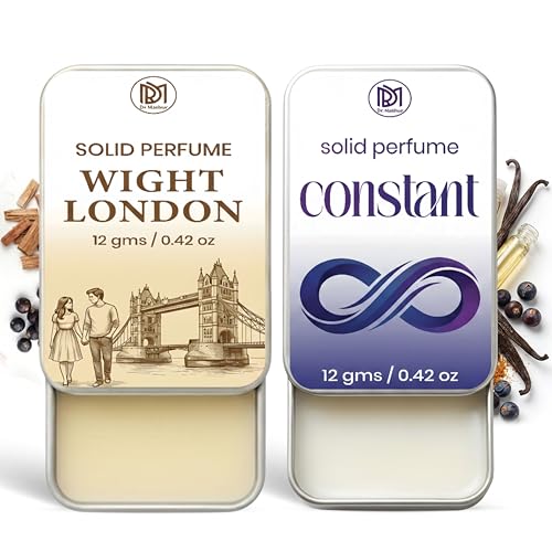 Image of Dr.Mashur Solid Perfume |wight london&Constant Alcohol Free Wax Perfume Balm, Long Lasting | Pocket Tin 12g, Pack Of 2| Non Greasy Smooth Glide, Travel Friendly Unisex Gifts He Or Her