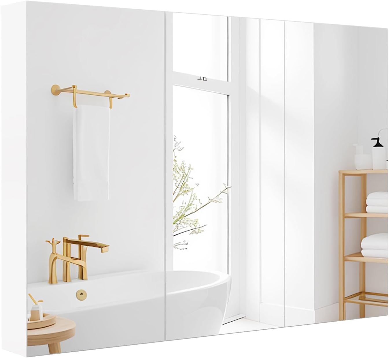Amazon.com: LOKO Large Bathroom Medicine Cabinet with Mirror & 3 ...