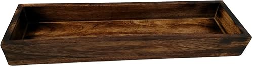 Bandeja de madera rústica para servir, centro de mesa decorativo para comedor, cafetería, sala de estar, organizador de decoración del hogar de