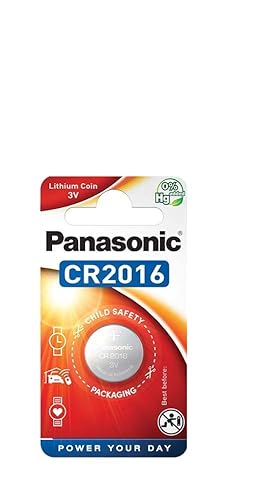 Panasonic CR2016 nicht wiederaufladbare Lithium-Knopfbatterie, 3 V, 90 mAh