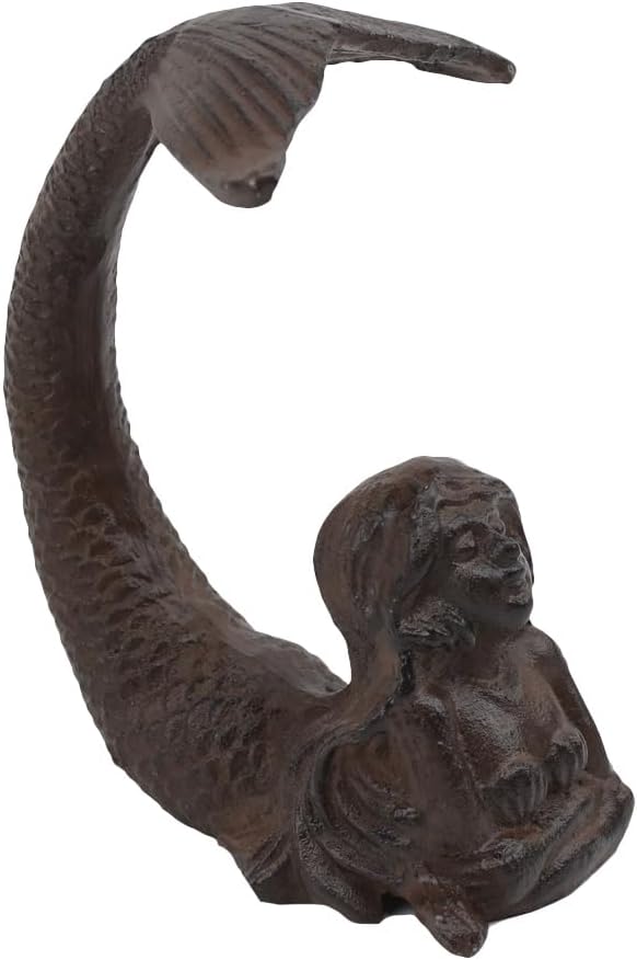 Treasure Gurus Heavy Duty Cast Iron Mermaid Tail Door Stop Nautical Stoppers Beach House Coastal Home Decor