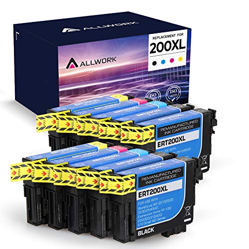 40% Off Discount Allwork Remanufactured Ink Cartridge Replacement for Epson 200 XL 200XL T200 T200XL to Use with Expression Home XP-410 XP-400 XP-310 XP-300 XP-200, Workforce WF-2540 WF-2530 WF-2520, 10 Pack
