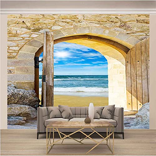 Art Mural Moderne 3D Arche Rocheuse Papier Peint Design Mer