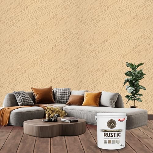Image of The Decor Co. Marble Texture Wall & Floor Paint with 3D Designer Stone and Granite Luxury Finish Washable Water Resistant Acrylic Emulsion for Interior Exterior Home Decor DIY (1Pc, Light Brown, 4kg)