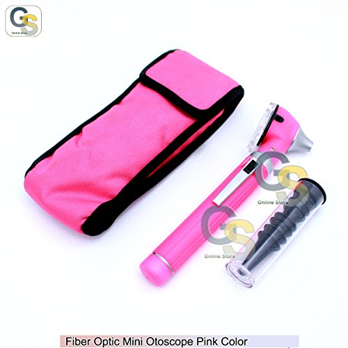 FIBER OPTIC MINI OTOSCOPE PINK COLOR (DIAGNOSTIC SET) G.S INSTRUMENTS