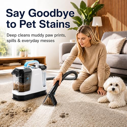 Portable Carpet Upholstery Cleaner for Furniture, Pet Stains, Car Interiors - image 6
