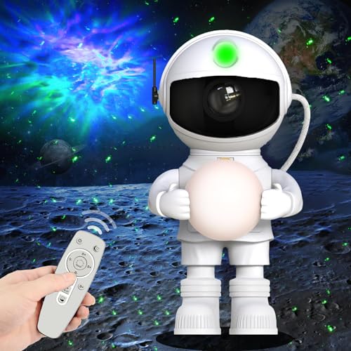 Skylla Astronaut Galaxy Star Projector Night Light Space Projector LED Light with Timer and Remote Control Star Nebula Ceiling Projection Beautiful Room Decoration for Game Room Home Cinema