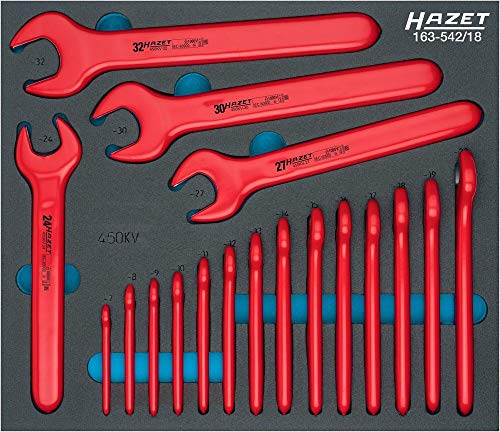 Hazet 630KV Insulated Box End Wrench Set, 18 Pieces
