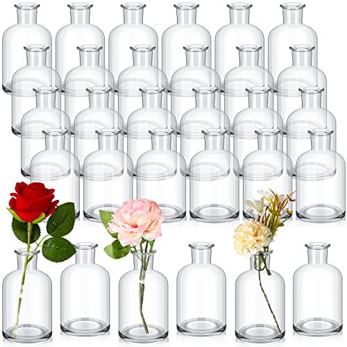 Lallisa 30 Pcs 4 Inches Small Glass Bud Vases Bulk
