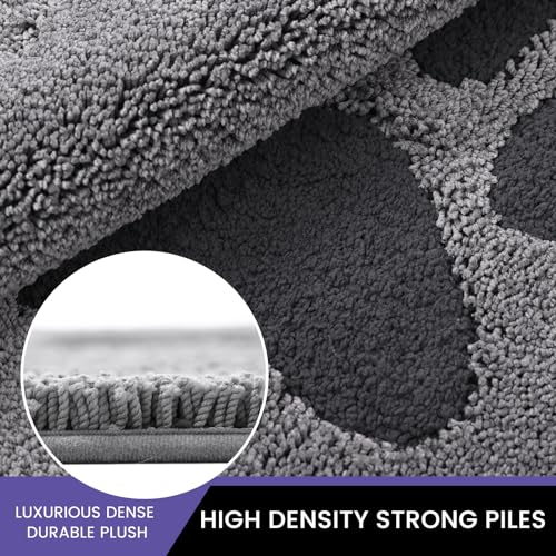 Oiilores Schmutzfangmatte für den Innenbereich, 60 x 90 cm, rutschfest, waschbar, Fußmatten für den Eingangsbereich, super saugfähige Hundematten für schlammige Pfoten, Grau