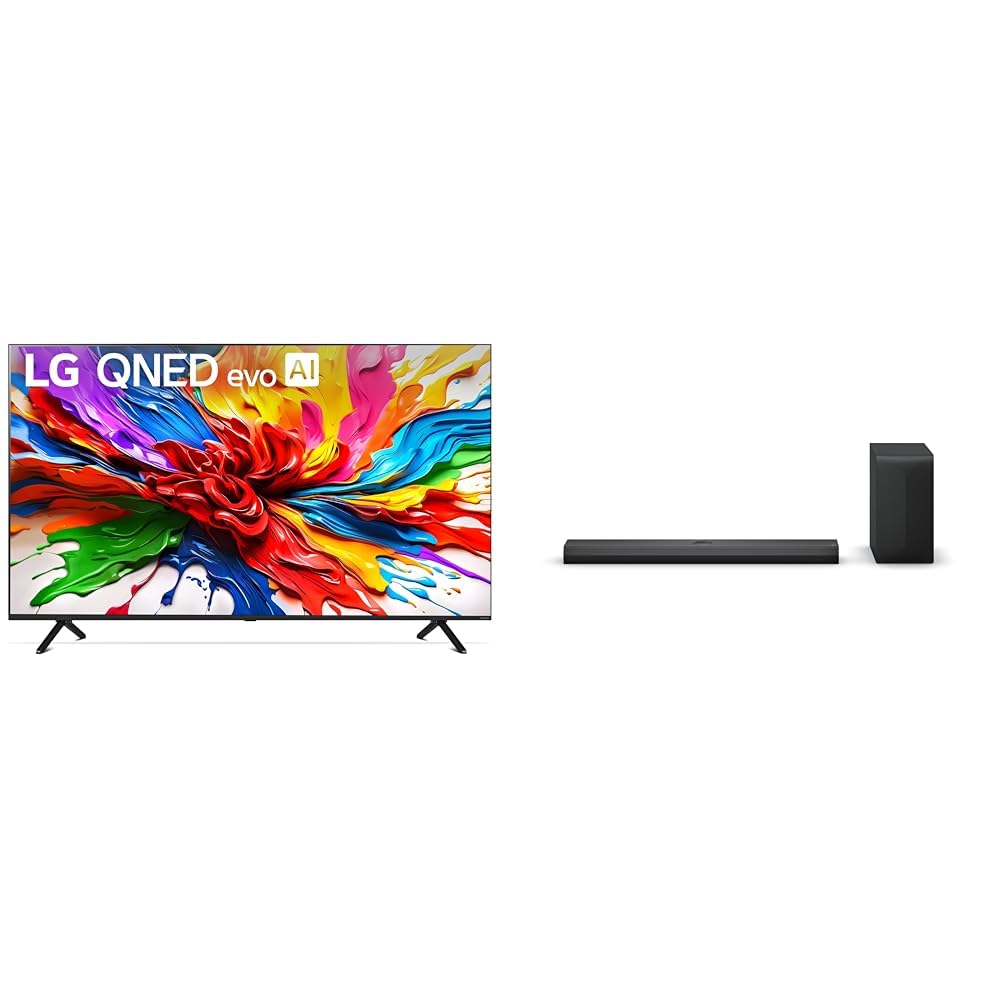 LG 75" QNED evo 4K Smart TV &amp; S70TY 3.1.1-Channel Soundbar, Dolby Atmos, Wow Orchestra, Rear Speaker Ready, Wireless Subwoofer