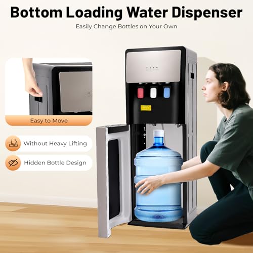 Image of Bottom Loading Water Cooler Dispenser for 3 Temperature Settings,Hot & Cold Standing Water Dispenser with Multiple Safety Features,Water Cooler for Home,Office,Apartment