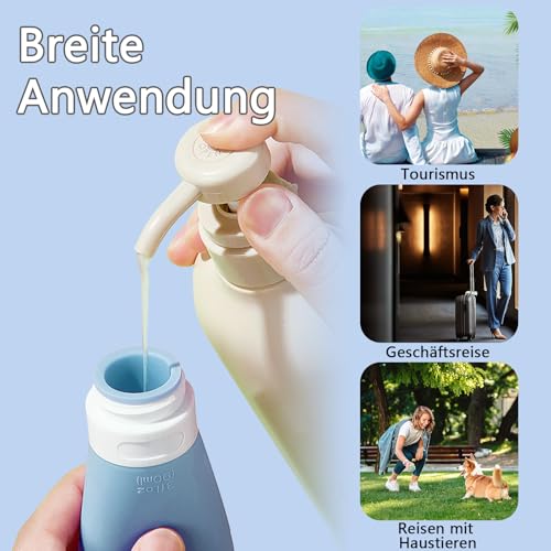 Vuemhjaey 4 stück wiederverwendbare futtertube zum befüllen hund 90 ml für leckerli hund, leberwurst hunde tube, reiseflaschen zum befüllen mit karabiner und reagenzglasbürste