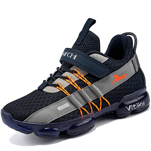 Image of JMFCHI Boys Girls Kids Sneakers Knitted Mesh Running Tennis Athletic Shoes