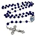 TALISMAN4U Royal Blue Beads Rosary Catholic Necklace Virgin Mary Miraculous Medal Cross Crucifix Gift Rosary Box