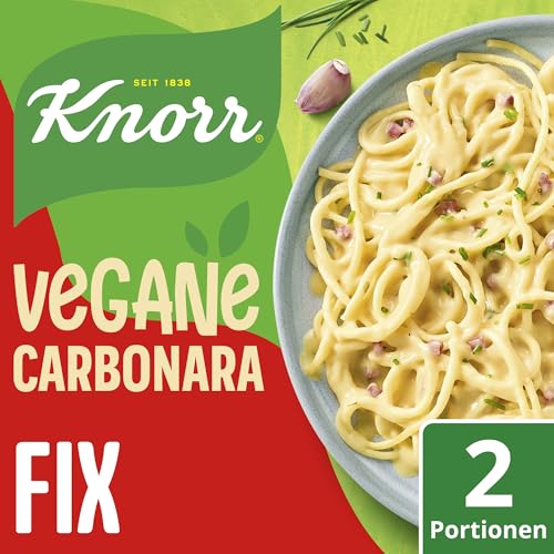 Knorr Fix Vegane Carbonara für eine leckere vegane Pasta ohne geschmacksverstärkende Zusatzstoffe 2 Portionen