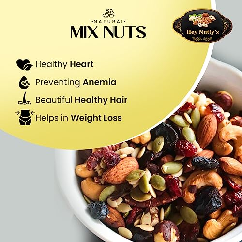 Image of Hey Nutty's Natural Mixnut (Dry Fruits and Seeds) Absolute Health Nut & Fiber SuperMix 500gm
