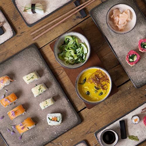 Moritz & Moritz Set Sushi Giapponese - Set Sushi per 4 Persone - 29 Pezzi - Set per Servire il Sushi con 3 Piatti per Sushi - 4x Piatti Sushi Giapponesi, Ciotola per Miso, Ciotoline e Bacchette - immagine 6