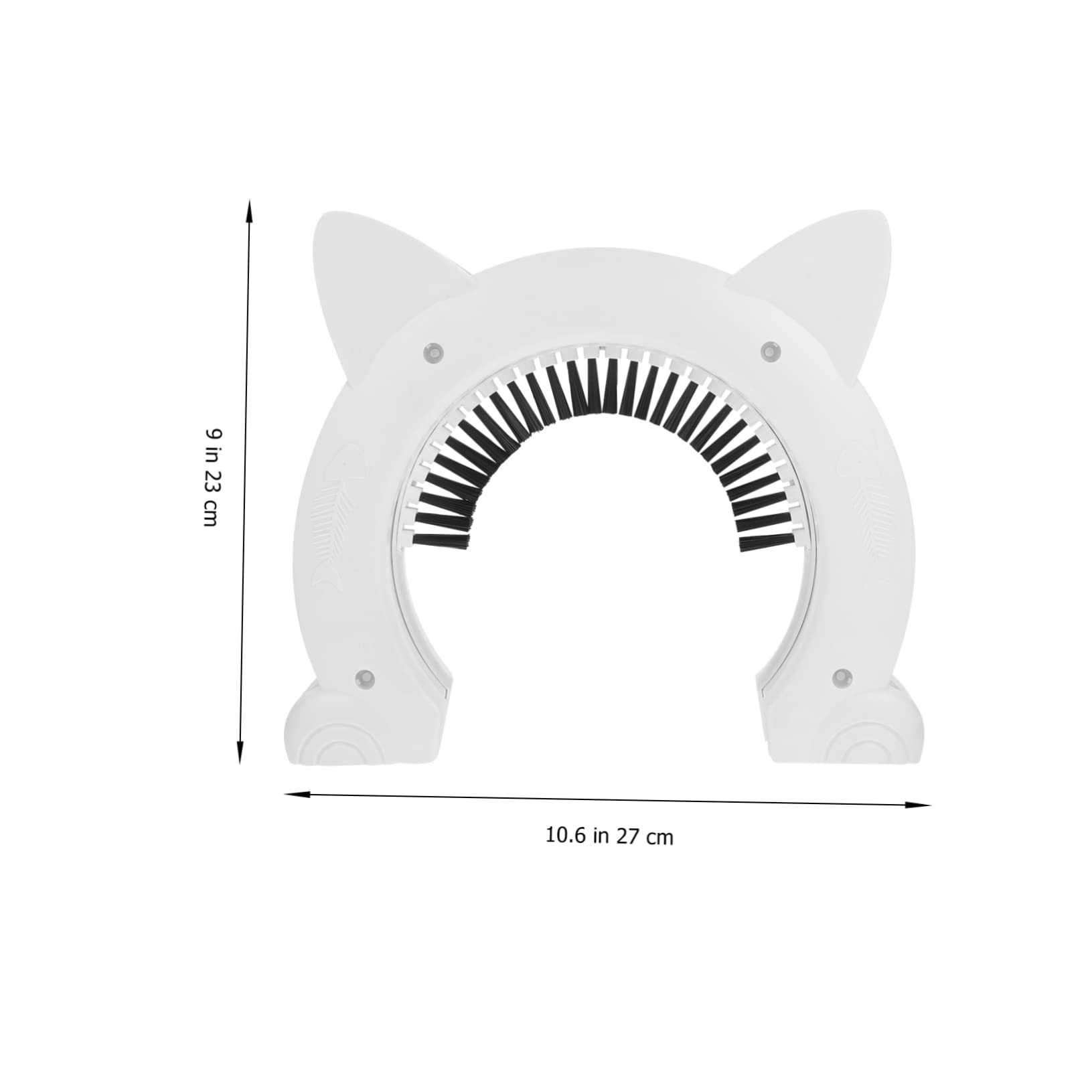 VICASKY Porte pour Chat Intérieure en Plastique ABS Brosse Intégrée, Accès Pratique pour Animaux Domestiques, Cadre Blanc, 1 Set pour Chien et Chat